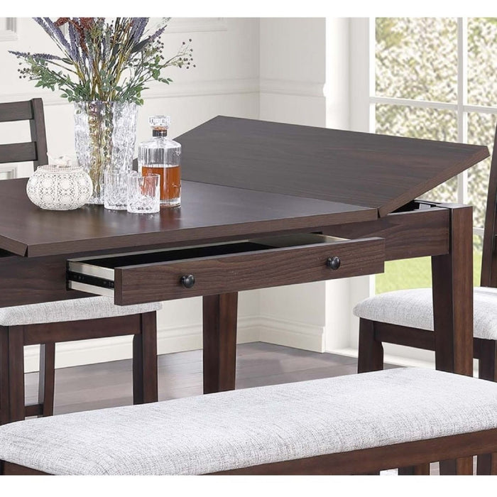 Counter Height Dining Table With Lift Top Storage And Front Drawer - Walnut