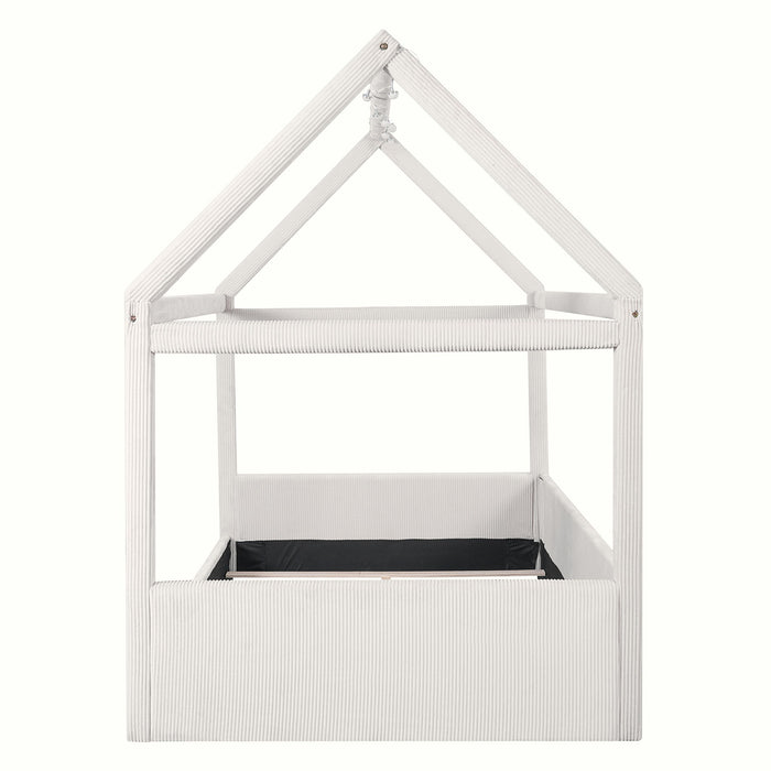 Upholstered House Style Daybed With LED Light Strips