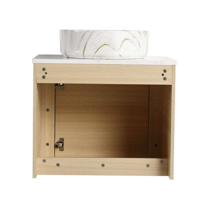 Mounted Bathroom Vanity & Art Sink, Soft Close Door