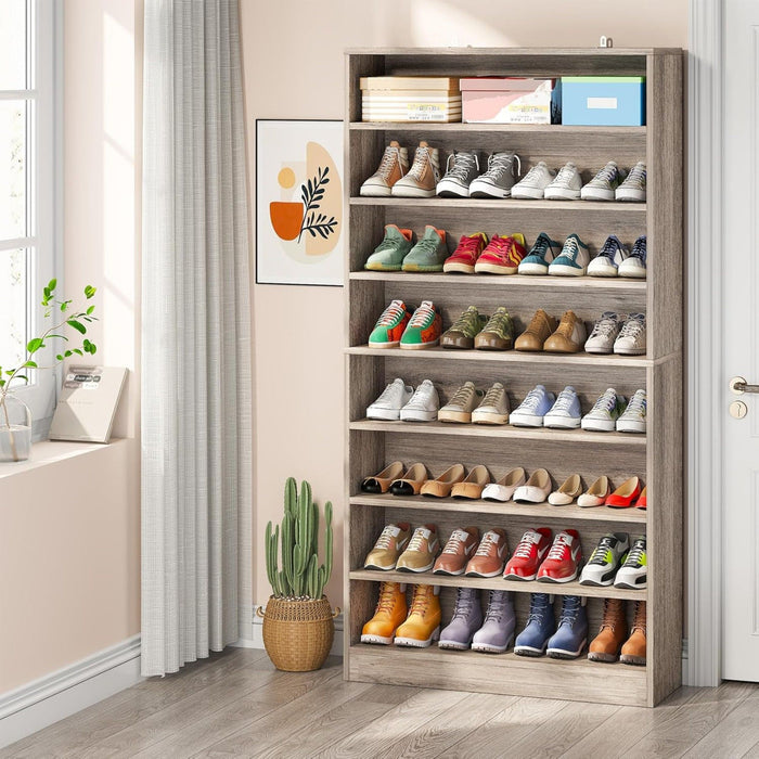 9 Tier Freestanding Shoe Cabinet, With Open Design