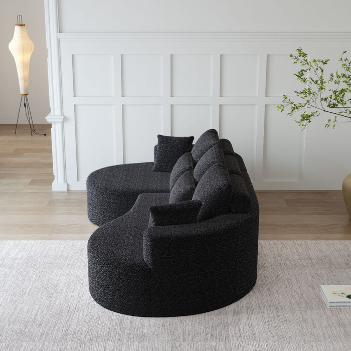 Curved Oversized Sectional Sofa With Extra Deep Seat