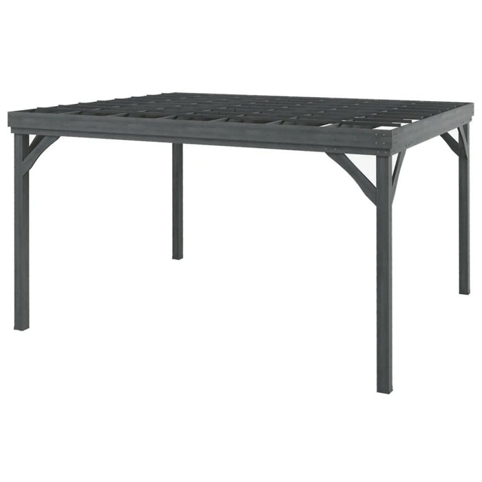 Patio Grape Vine Gazebo Outdoor Pergola With Open Roof For Climbing Plants - Gray