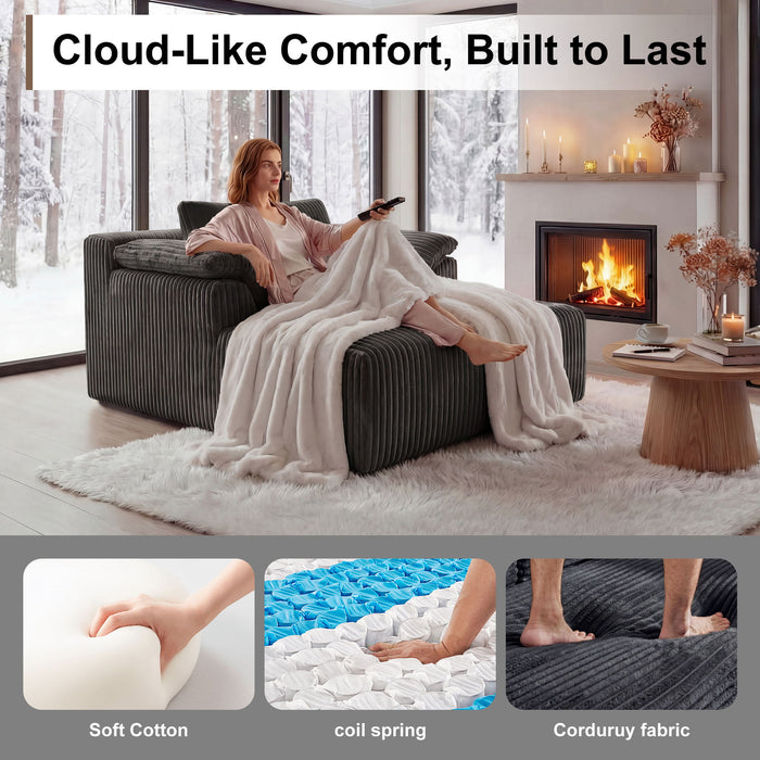 Chaise Lounge Chair, Deep Seat Sleeper Couch For Living Room