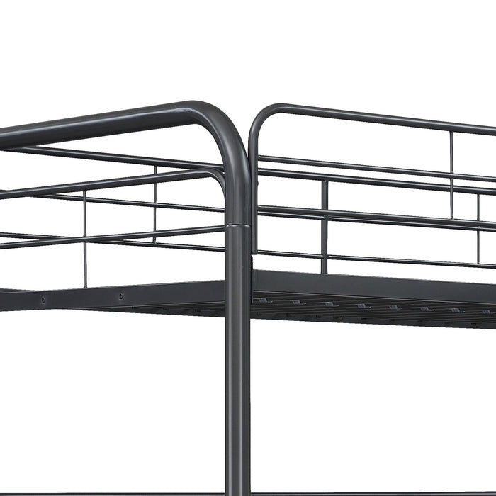 Modern Triple Bunk Bed, Durable Metal Frame