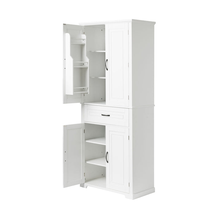 Bathroom Storage Cabinet With Doors And Drawer, Adjustable Shelf
