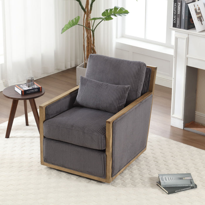 Comfy Accent Barrel Chair, 360 Degree Swivel