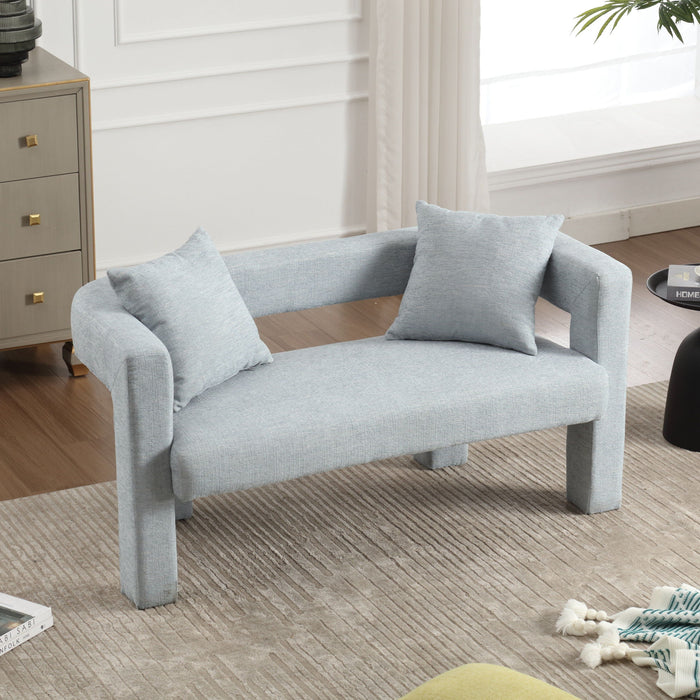 Modern Chenille Loveseat Sofa, Comfy Upholstered 2 Seater