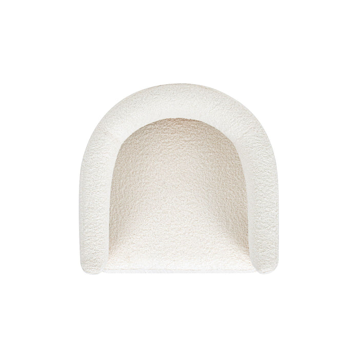 Vavona - Burl Upholstered Barrel Back Counter Height Bar Stool - Polar Off White