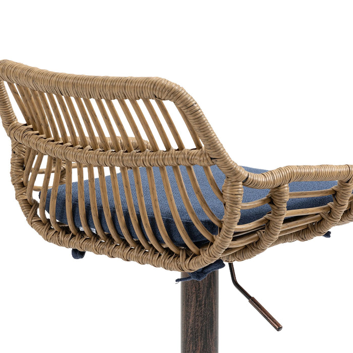 Modern Swivel Bar Stools Adjustable Counter Chairs With Footrest (Set of 2)