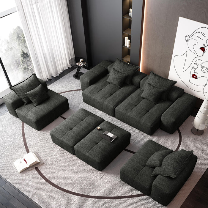 Modern Oversized Diy Combination, Modular Sectional Sofa With Pillows