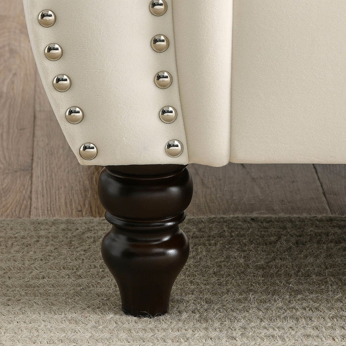 Chesterfield Sofa With Rolled Arms And Nailhead Trim
