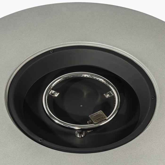 36" Propane Gas Fire Pit Table, 50000 Btu Round Steel Fire Pit With Tank Holder For Outside Patio Deck Garden Backyard - Gray