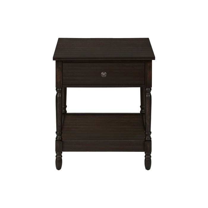 Accent - Table, 2 Tier, Square, Traditional - Walnut