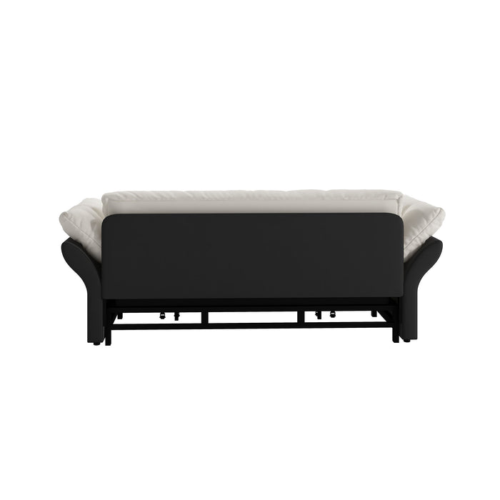 Queen Pull Out, 3 In 1 Convertible Sleeper Tufted Sofa & 2 Soft Pillows