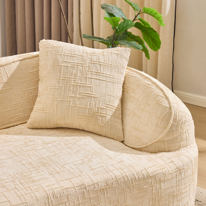 Curved Compressed Sofa, Nordic-Style Design For Living Room
