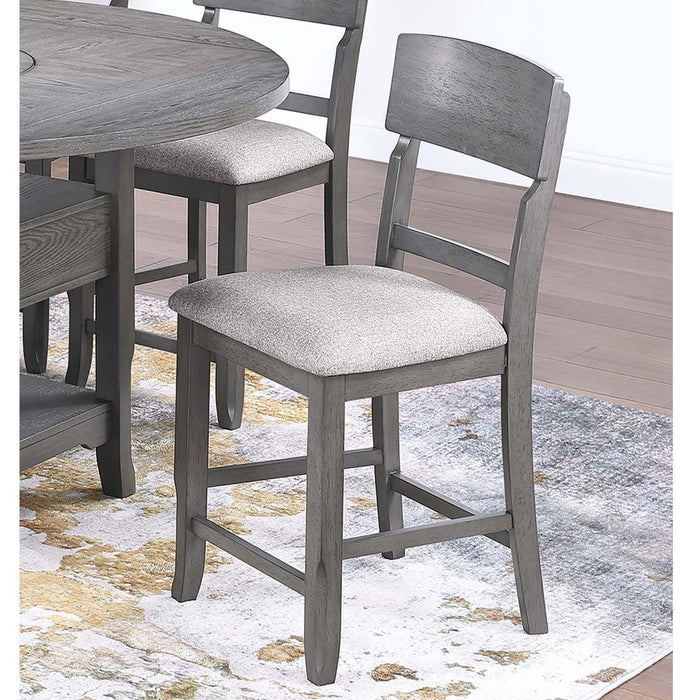 Contemporary Counter Height Dining Set With Built In Lazy Susan