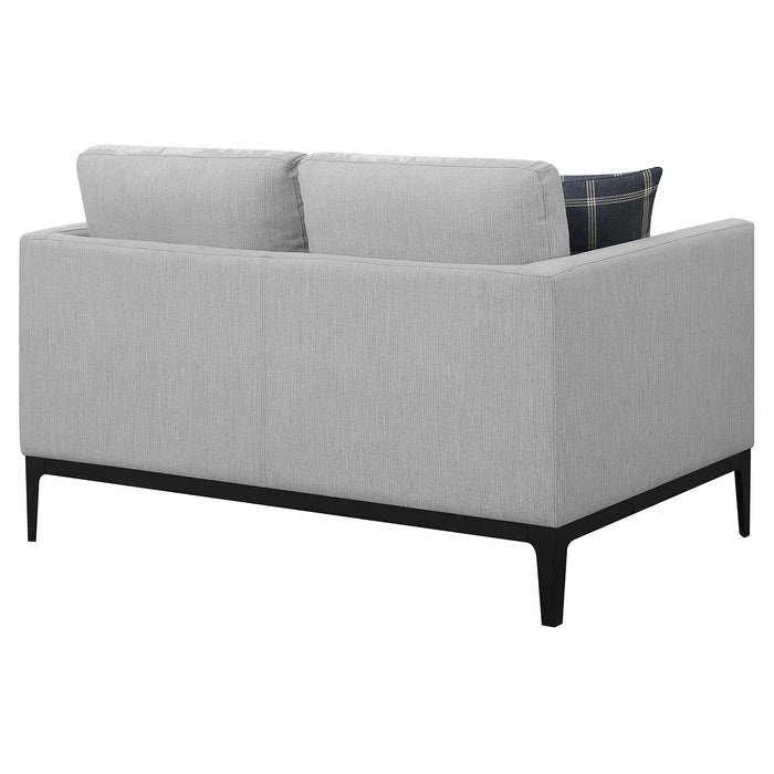 Saba - Cushion Back Loveseat With Pillow Top Arms - Light Gray