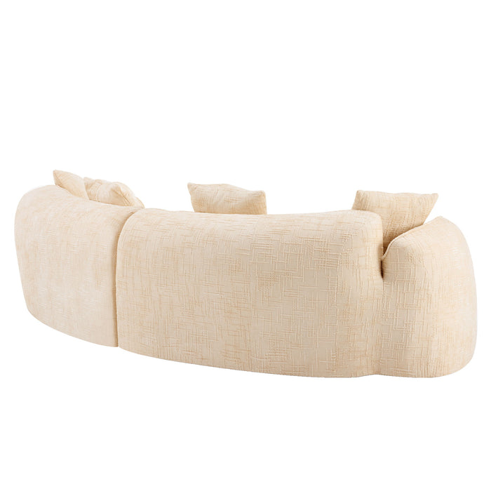 Curved Compressed Sofa, Nordic-Style Design For Living Room