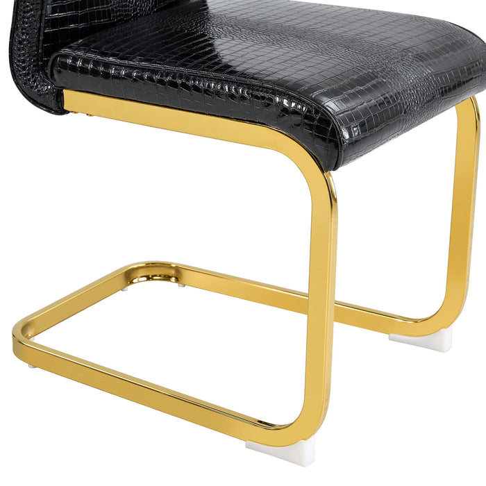 Elegant Design Alligator Skin Upholstered Dining Chairs