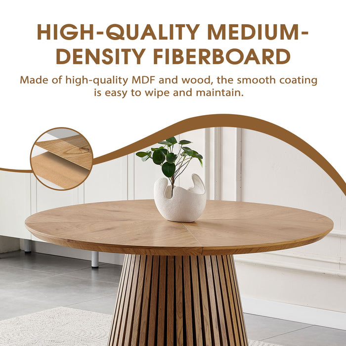 Round Dining Table For Dining Room - Natural Wood