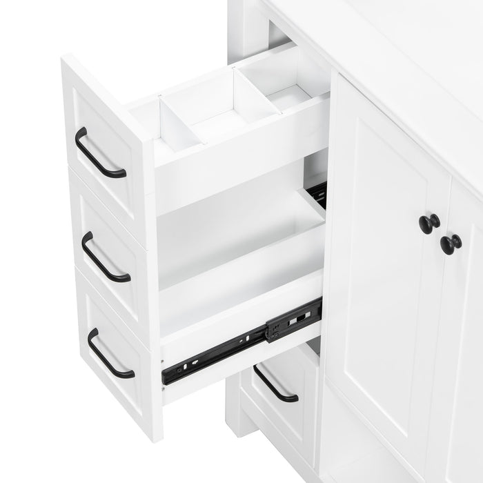 Bathroom Vanity With Sink Top, Bathroom Vanity Cabinet With 2 Doors And 2 Drawers, Open Shelf