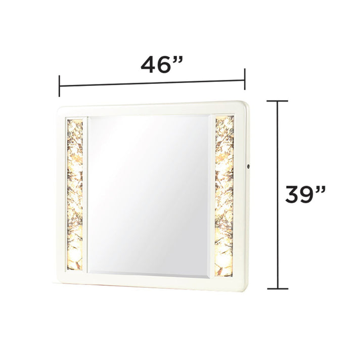 La Pierre - Rectangular Mirror & LED Lighting Panels - Beige