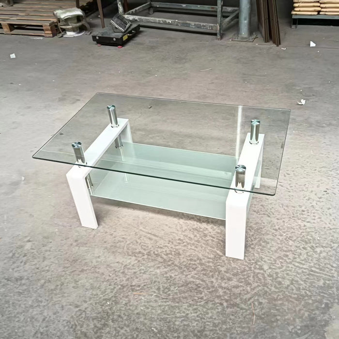 Tempered Glass Table With Storage