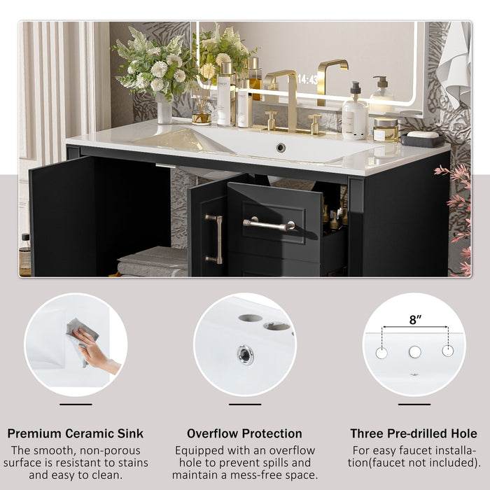 Traditional Bathroom Vanity With Soft Close Doors And Drawers