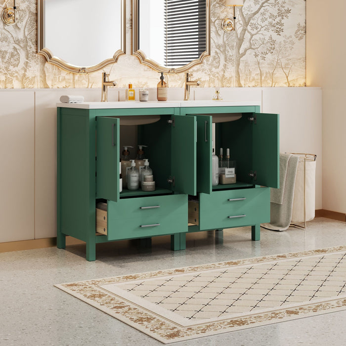 Bathroom Vanity With Sink Combo, Freestanding Storage Cabinet, Soft Closing Doors - Green