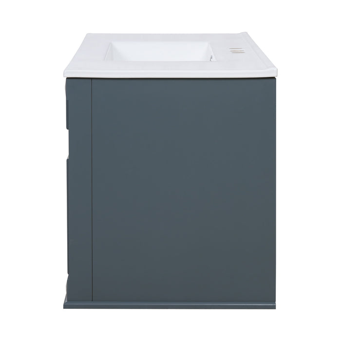 French Simple Style Wall Mounted Bathroom Cabinet With Sink