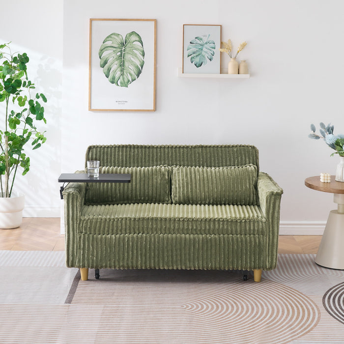Pull Out Sofa With Movable Tabletop And USB Ports