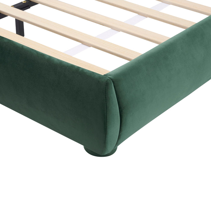 Upholstered Simple Modern Bedroom Bed With Curved Headboard