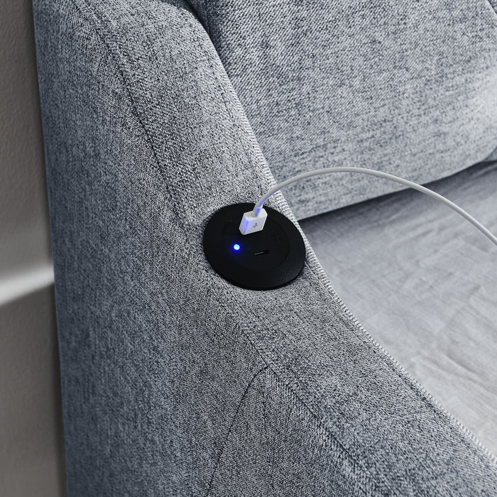 Size Upholstered Daybed With Trundle And USB Charging Armrest