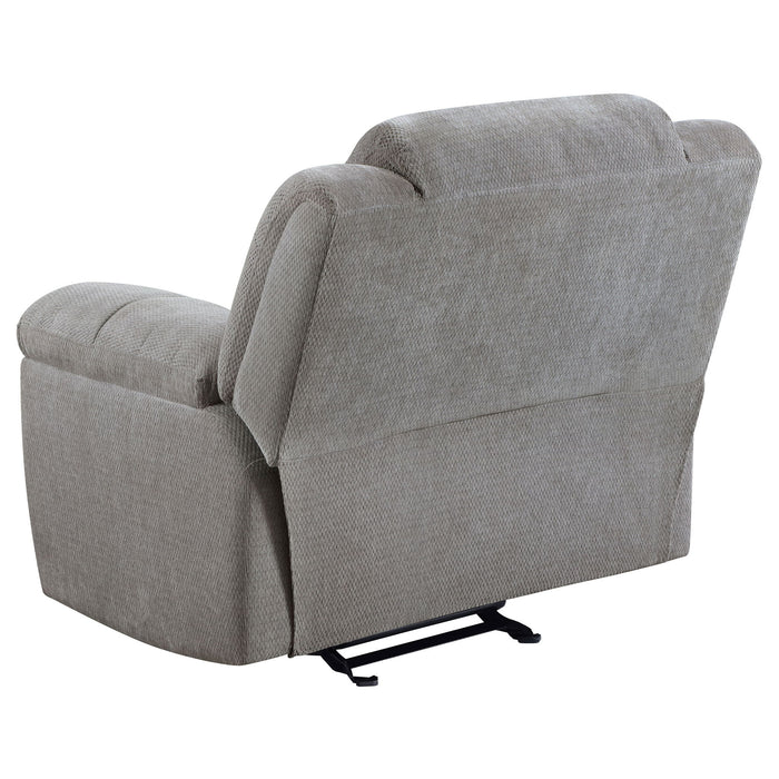 Sebring - Upholstered Glider Recliner Chair With Manual Recline And Smooth Gliding Motion - Gray