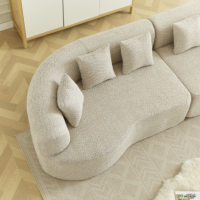 Curved Sectional Sofa With 6 Pillows