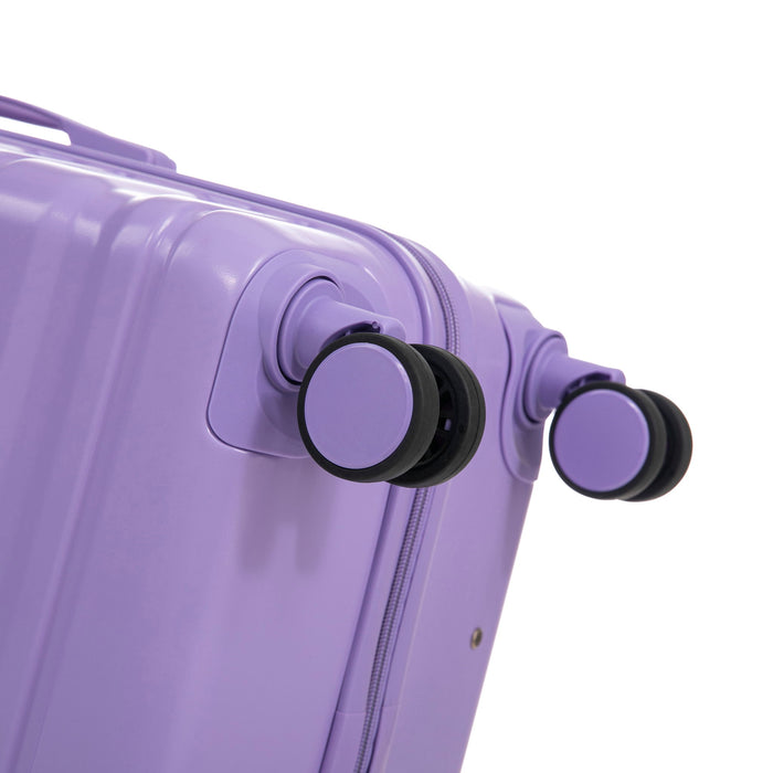 3 Piece 20" / 24" / 28" Spinner Luggage Set & Combination Lock, Durable Hard Shell With 360° Silent Wheels - Blue / Purple