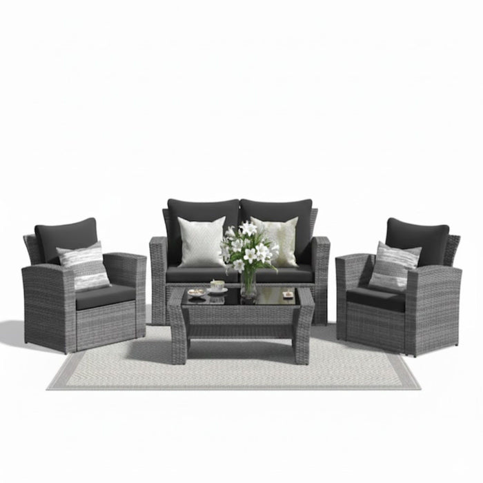 Modern Patio Set With Table And Cushions