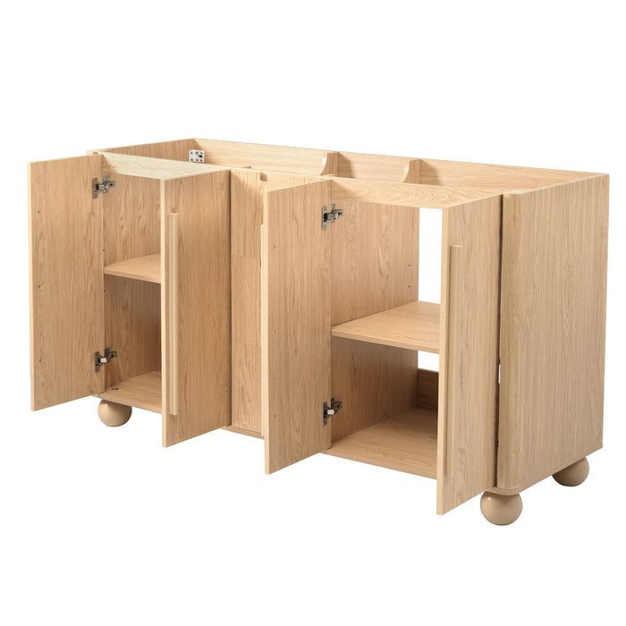 Bathroom Vanity Cabinet Only, 3 Drawers 4 Doors, Soft Close, Adjustable Shelf - Wood
