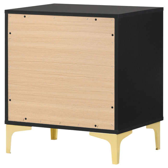2 Drawer Rectangular Nightstand - Black