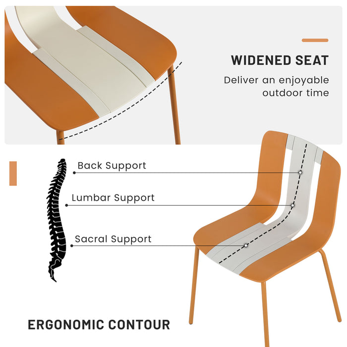 Modern Striped Blocking Single Chairs (Set of 4)