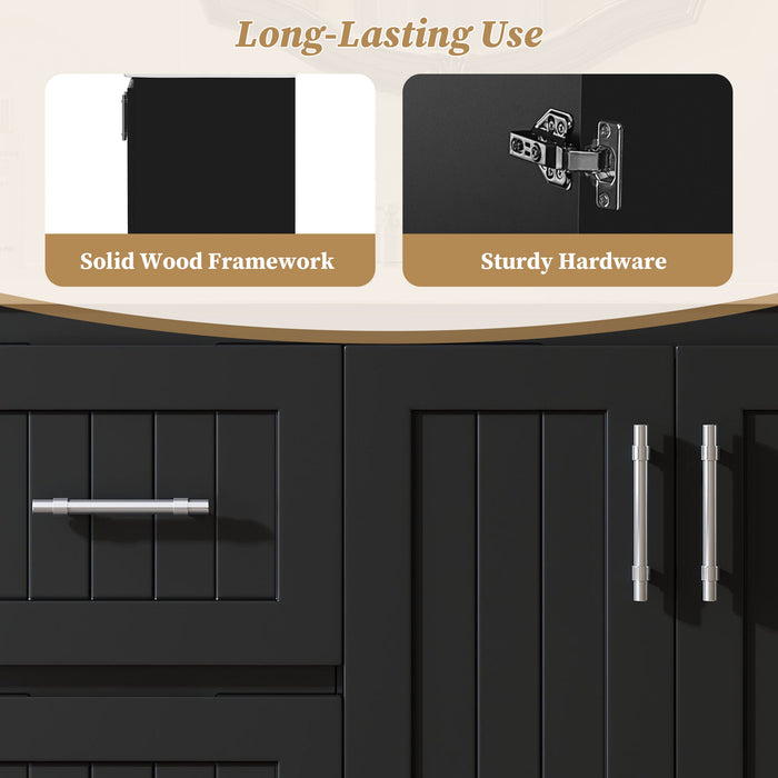 Wall Mounted Bathroom Vanity & Sink, 2 Drawers