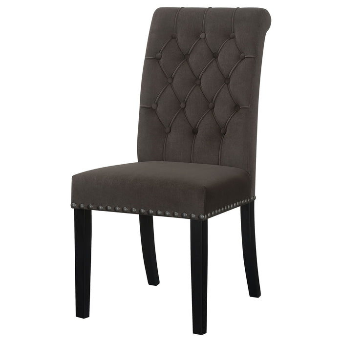 Side Chairs With Tufting Nailhead Trim (Set of 2) - Brown