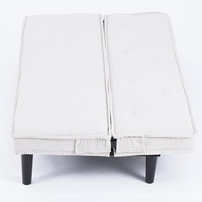Versatile Corduroy Sofa Bed With Solid Wood Frame