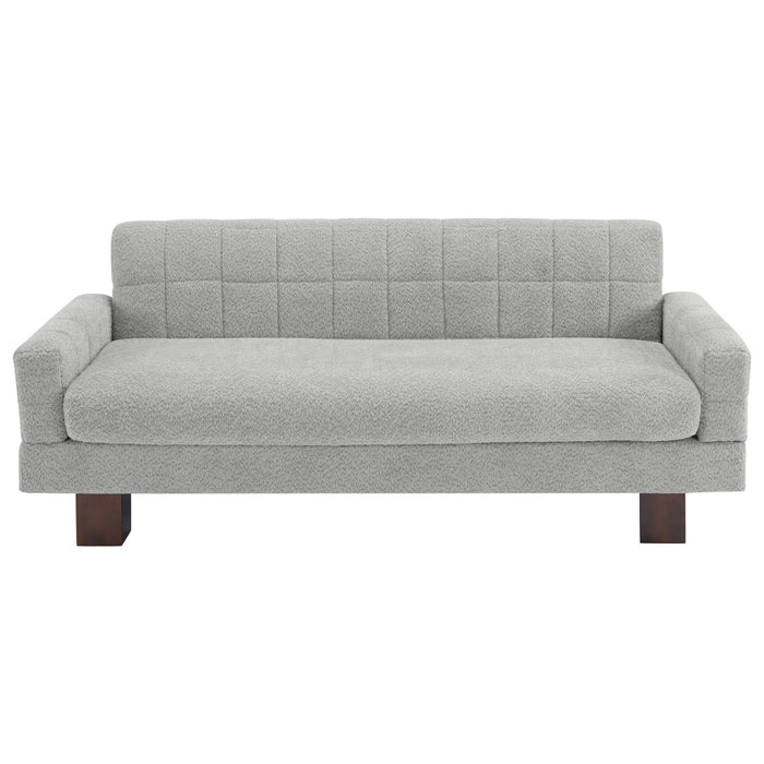Modern Loveseat Sofa, 2 Seater With Square Arms For Living Room