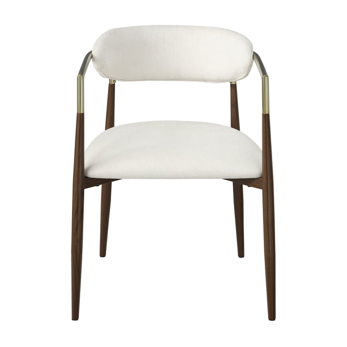 Clayten - Arm Chair (Set of 2) - Brown Oak / Off White