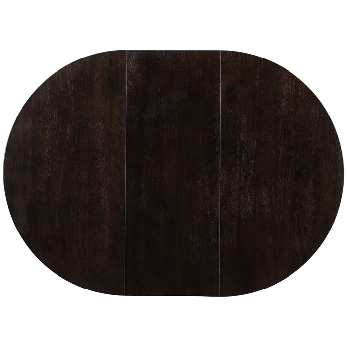 Round Extendable Dining Table Set With 4 Upholstered Chairs