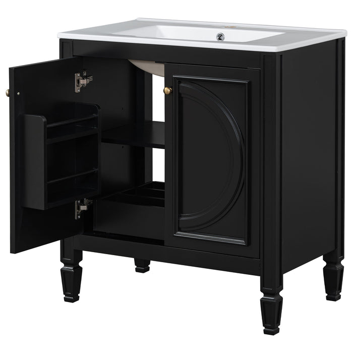 Bathroom Vanity With Sink With 2 Doors And Adjustable Shelf