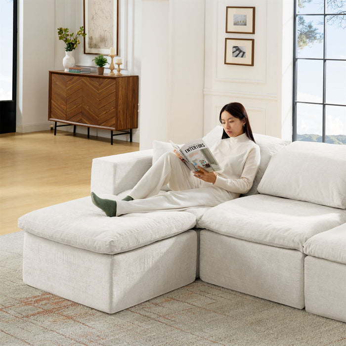 Modern Minimalist Cloud Sectional Couch With Comfy Chaise, U Shaped Modular Sofa