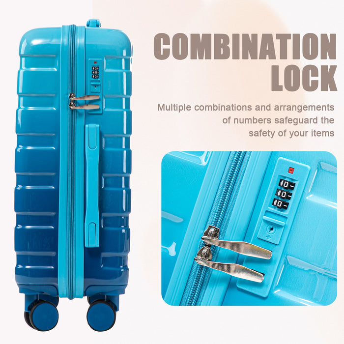 Luggage Set 14" / 20" With Combination Lock And Cosmetic Case