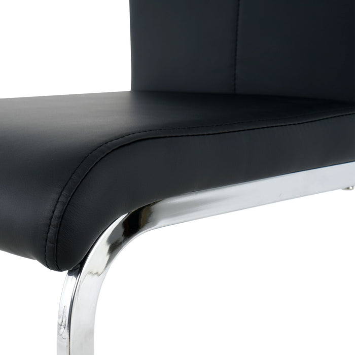 Modern Dining Chairs With Padded Seat And Metal Legs